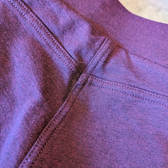 LOFT Leggings in Heathered Burgundy Seamed Ponte Size M - Picture 9 of 11